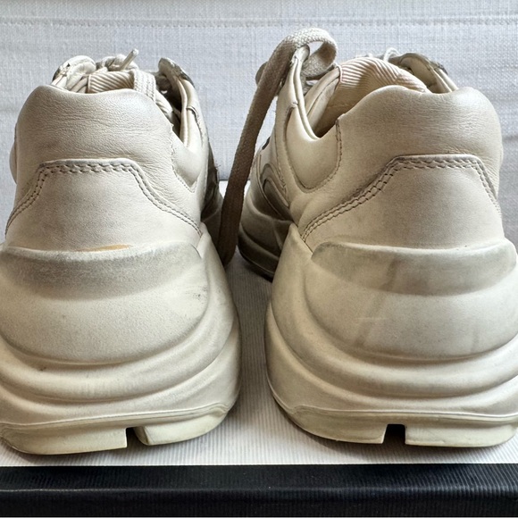 Gucci Rhyton Leather Women’s Distressed Ivory Sneakers, Size 34/4 - Picture 14 of 16
